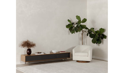 Moe's Home Collection Chair Oscy Swivel Chair Vegan Shearling White Oscy Swivel Chair Vegan Shearling White