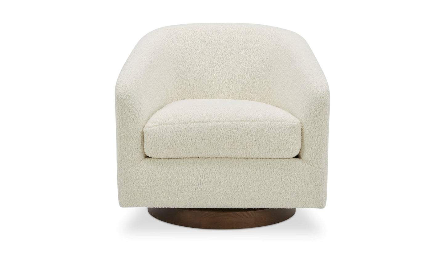 Moe's Home Collection Chair Oscy Swivel Chair Vegan Shearling White Oscy Swivel Chair Vegan Shearling White
