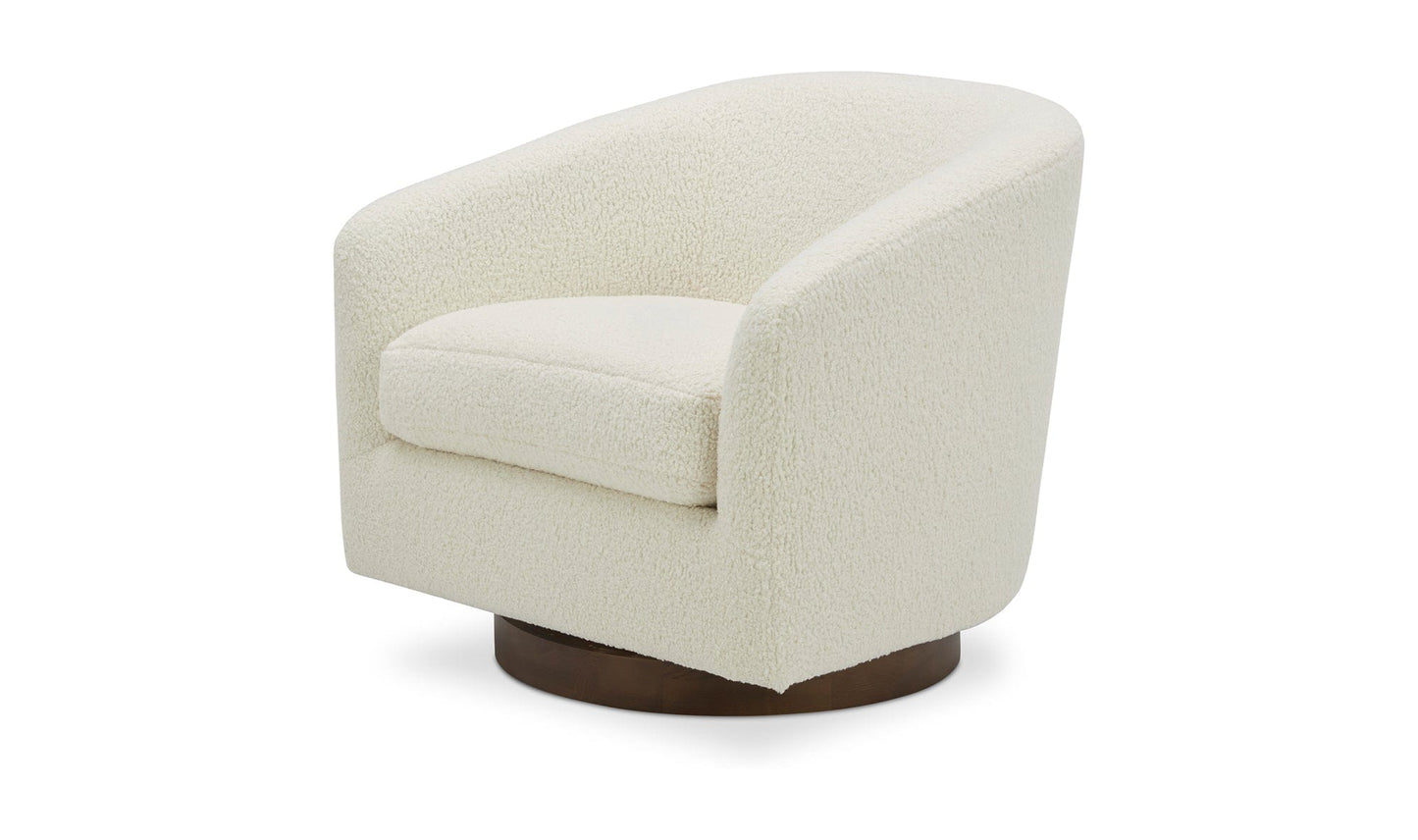 Moe's Home Collection Chair Oscy Swivel Chair Vegan Shearling White Oscy Swivel Chair Vegan Shearling White