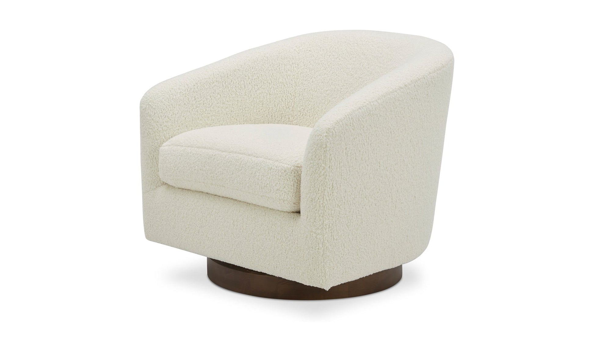 Moe's Home Collection Chair Oscy Swivel Chair Vegan Shearling White Oscy Swivel Chair Vegan Shearling White