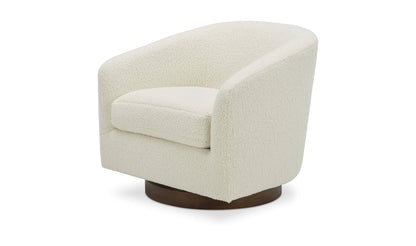 Moe's Home Collection Chair Oscy Swivel Chair Vegan Shearling White Oscy Swivel Chair Vegan Shearling White