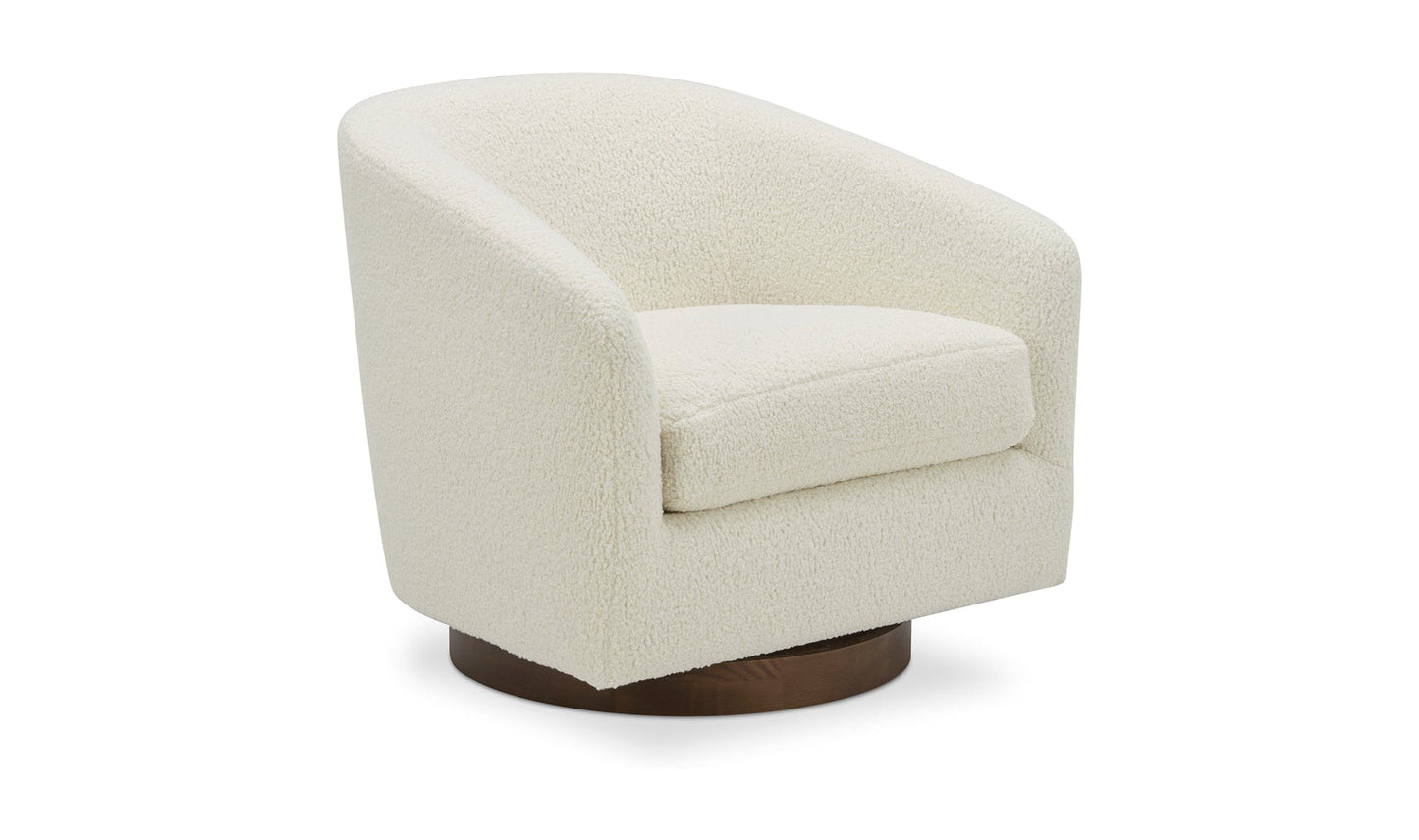 Moe's Home Collection Chair Oscy Swivel Chair Vegan Shearling White Oscy Swivel Chair Vegan Shearling White