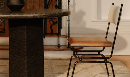 Moe's Home Collection Chair Posta Dining Chair Brown Leather Posta Dining Chair Brown Leather