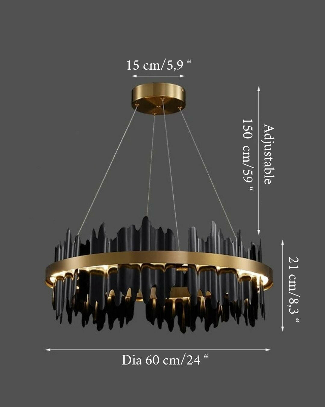 Mirodemi chandelier 1 Ring - 23.6" MIRODEMI® Modern Creative Circular Chandelier for Living Room, Dining Room