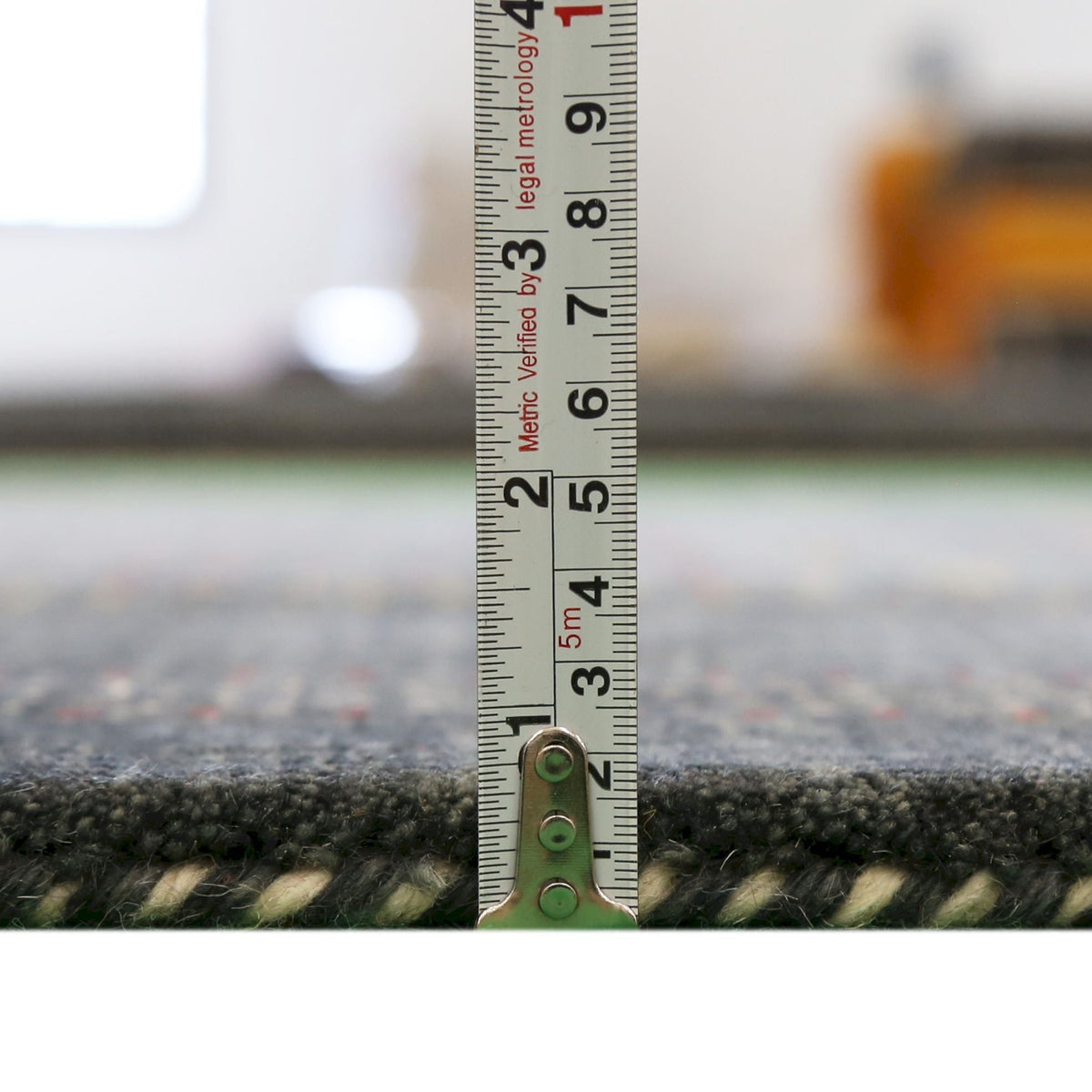 Charcoal Center Pattern Hand Loomed Wool Area Rug.