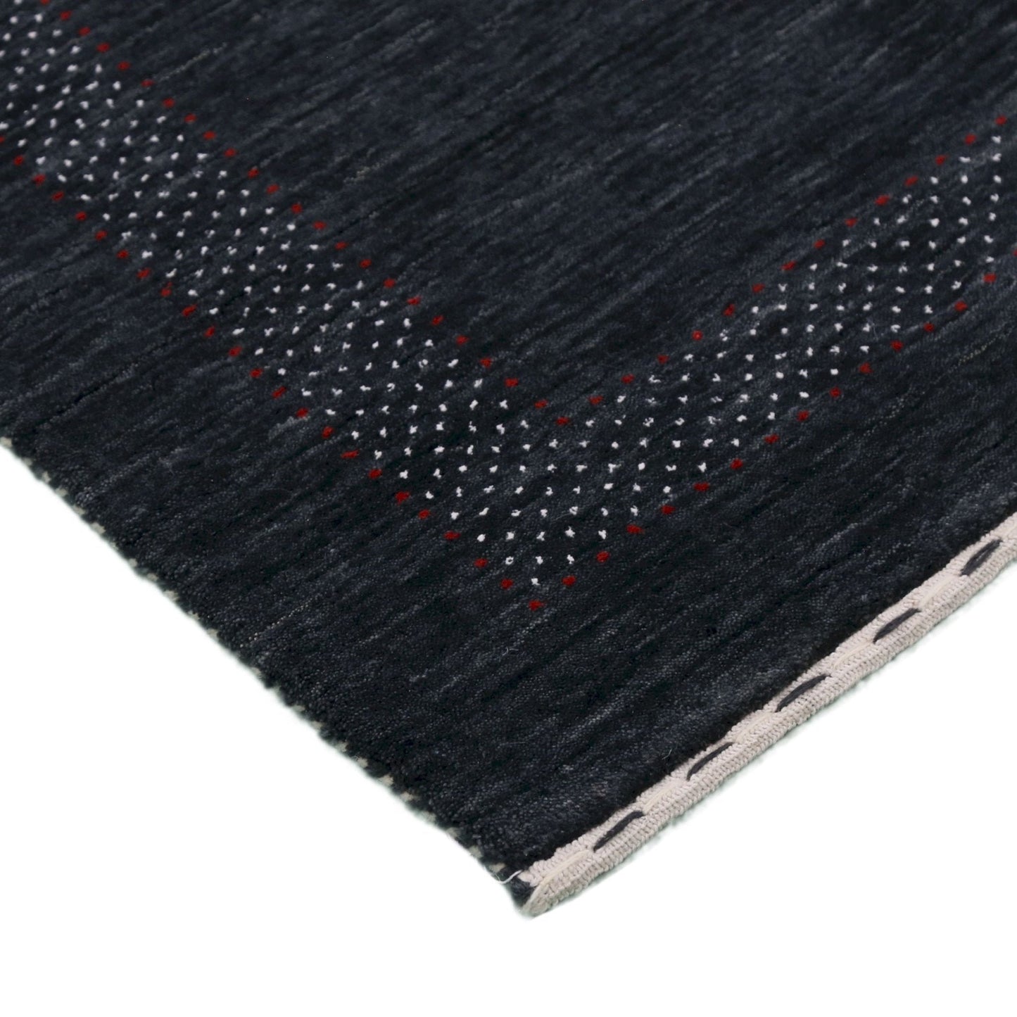 Charcoal Center Pattern Hand Loomed Wool Area Rug