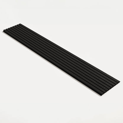 Exterior Wood-Look Composite Slat Panels.