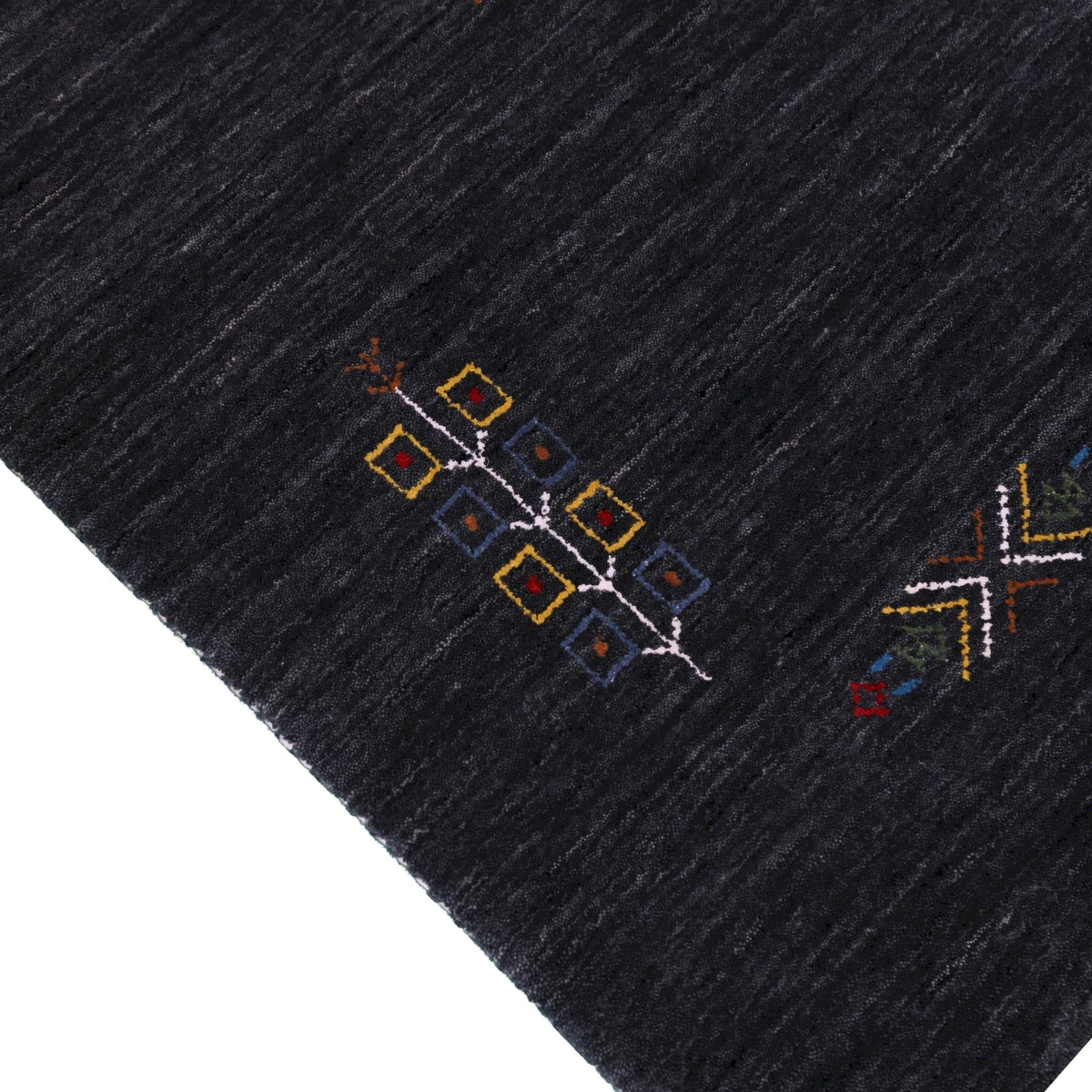 Charcoal Tribal Center Medallion Hand Loomed Wool Area Rug.
