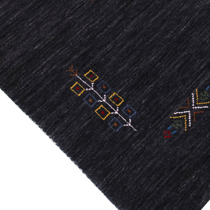 Charcoal Tribal Center Medallion Hand Loomed Wool Area Rug.