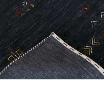 Charcoal Tribal Center Medallion Hand Loomed Wool Area Rug