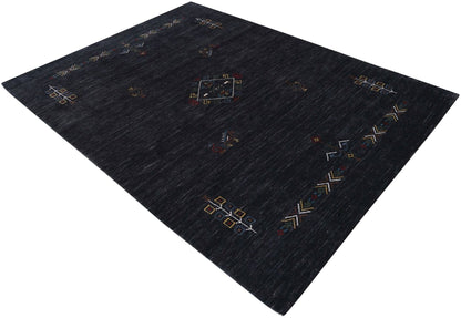 Charcoal Tribal Center Medallion Hand Loomed Wool Area Rug.