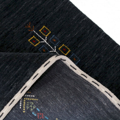 Charcoal Tribal Center Medallion Hand Loomed Wool Area Rug