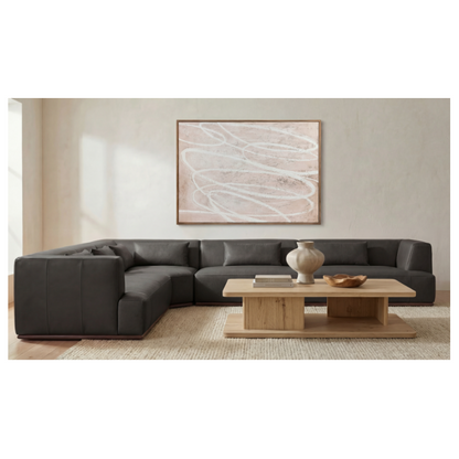Clove L-Shaped Sectional Deep Brown