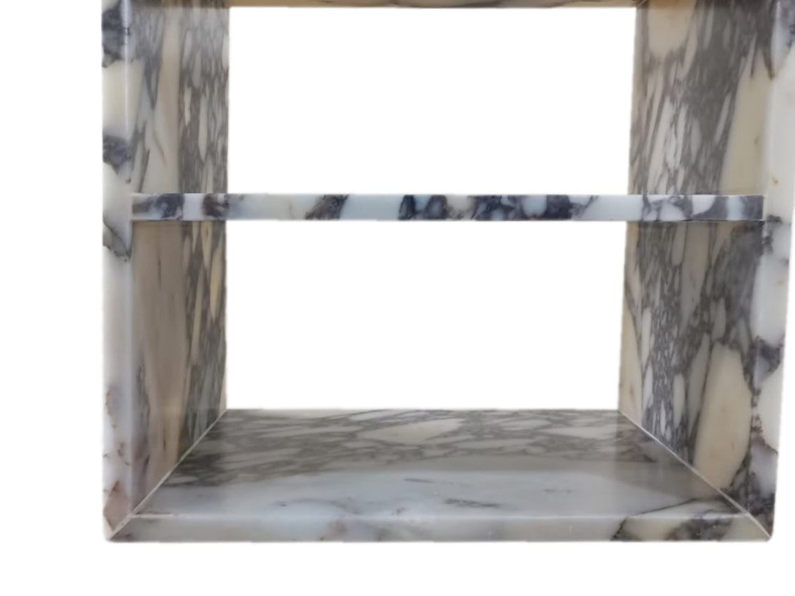 Villohome | Online Flooring Shop Coffee Tables Calacatta Viola Marble End/Side Table, Nightstand Polished (W)14" (L)18" (H)18" Calacatta Viola Marble End/Side Table, Nightstand Polished (W)14" (L)18" (H)18"