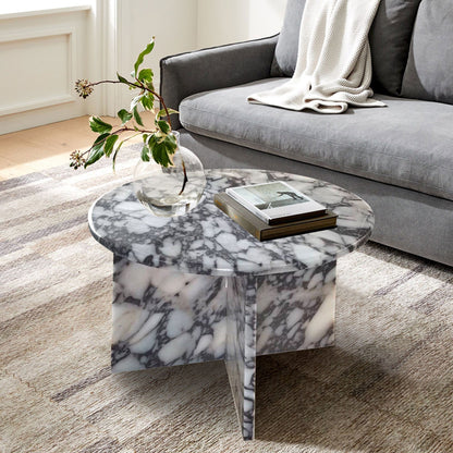 Villohome | Online Flooring Shop Coffee Tables 8-14 Weeks / (D)24" (H)16" / Polished Calacatta Viola Marble Round Polished Coffee Table (D)24" (H)16" Calacatta Viola Marble Round Polished Coffee Table (D)24" (H)16"