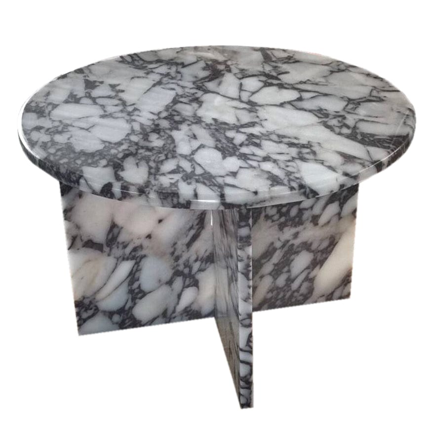 Villohome | Online Flooring Shop Coffee Tables Calacatta Viola Marble Round Polished Coffee Table (D)24" (H)16" Calacatta Viola Marble Round Polished Coffee Table (D)24" (H)16"