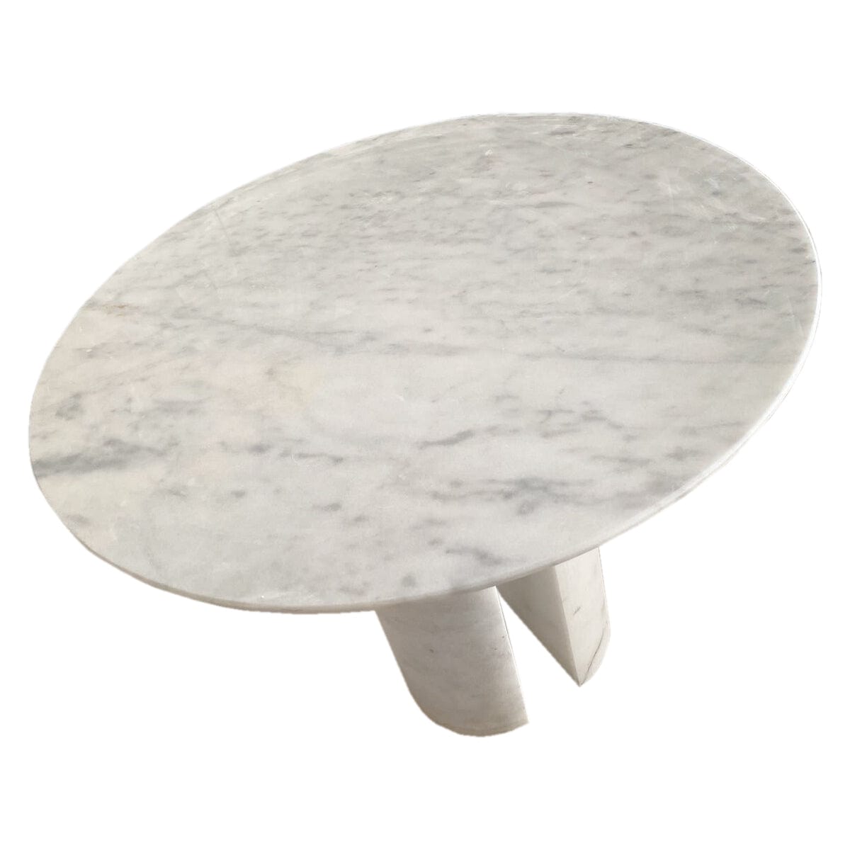 Villohome | Online Flooring Shop Coffee Tables Carrara White Marble End/Side Table with Marble Legs Polished (D)18" (H)22" Carrara White Marble End/Side Table with Marble Legs Polished (D)18" (H)22"