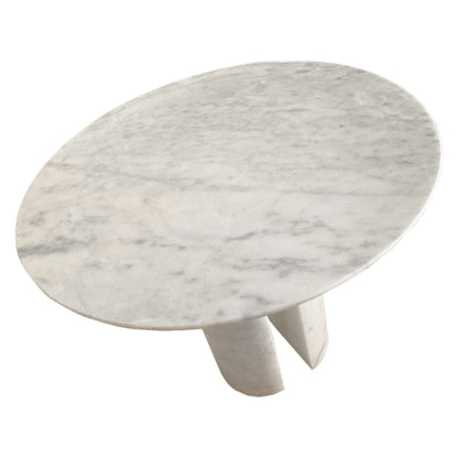 Villohome | Online Flooring Shop Coffee Tables Carrara White Marble End/Side Table with Marble Legs Polished (D)18" (H)22" Carrara White Marble End/Side Table with Marble Legs Polished (D)18" (H)22"