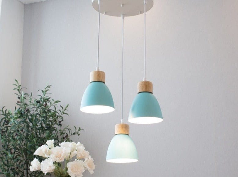 Residence Supply Blue- 3 Heads- Disc Colorato Pendant Light