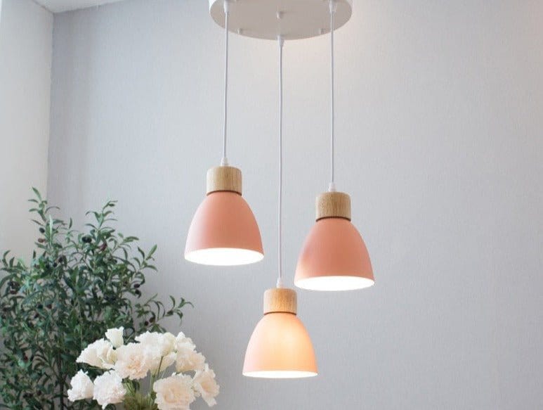 Residence Supply Pink- 3 Heads- Disc Colorato Pendant Light