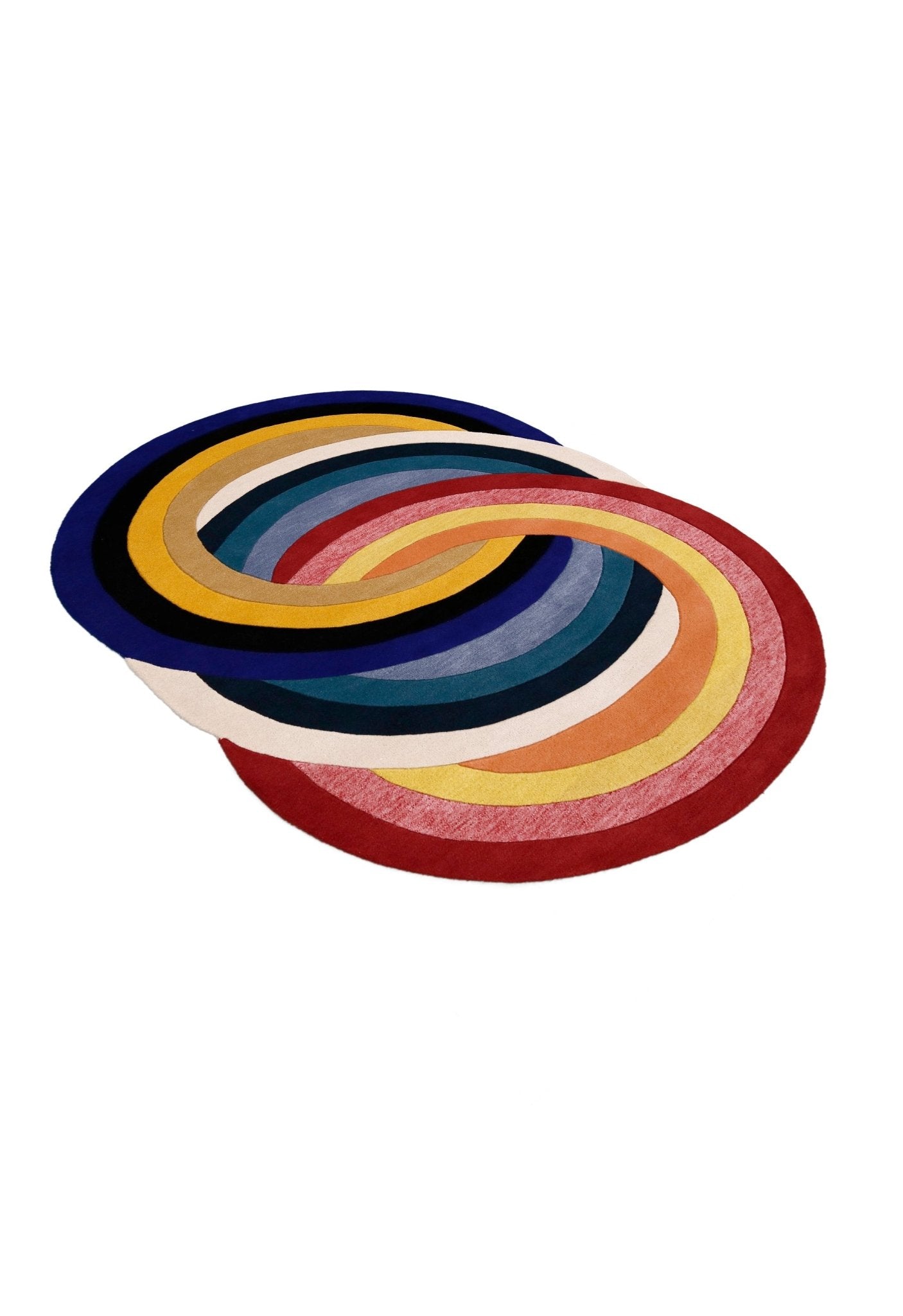 Colorful Modern Rings Hand Tufted 5x7 Wool Rug