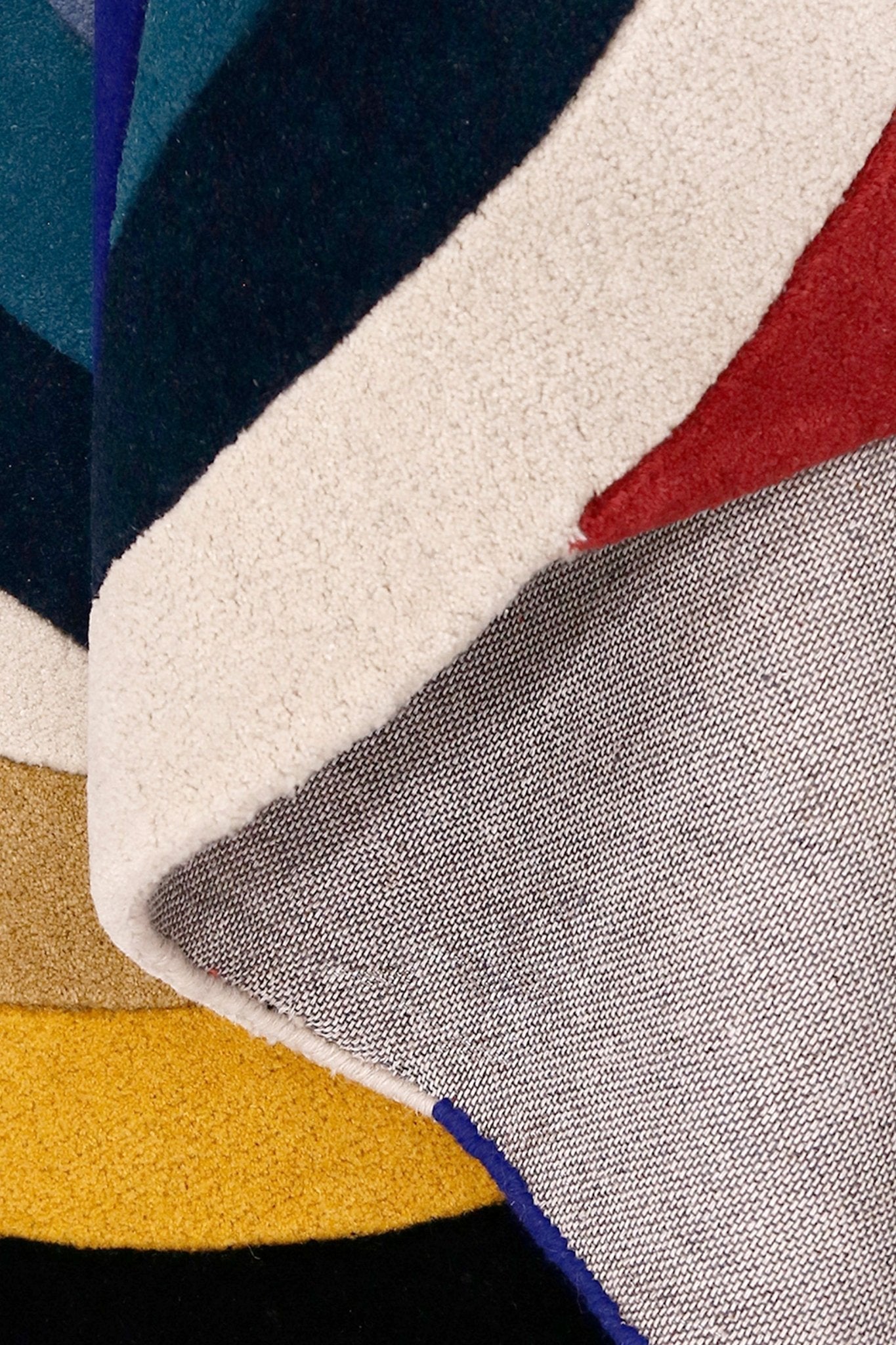 Colorful Modern Rings Hand Tufted 5x7 Wool Rug