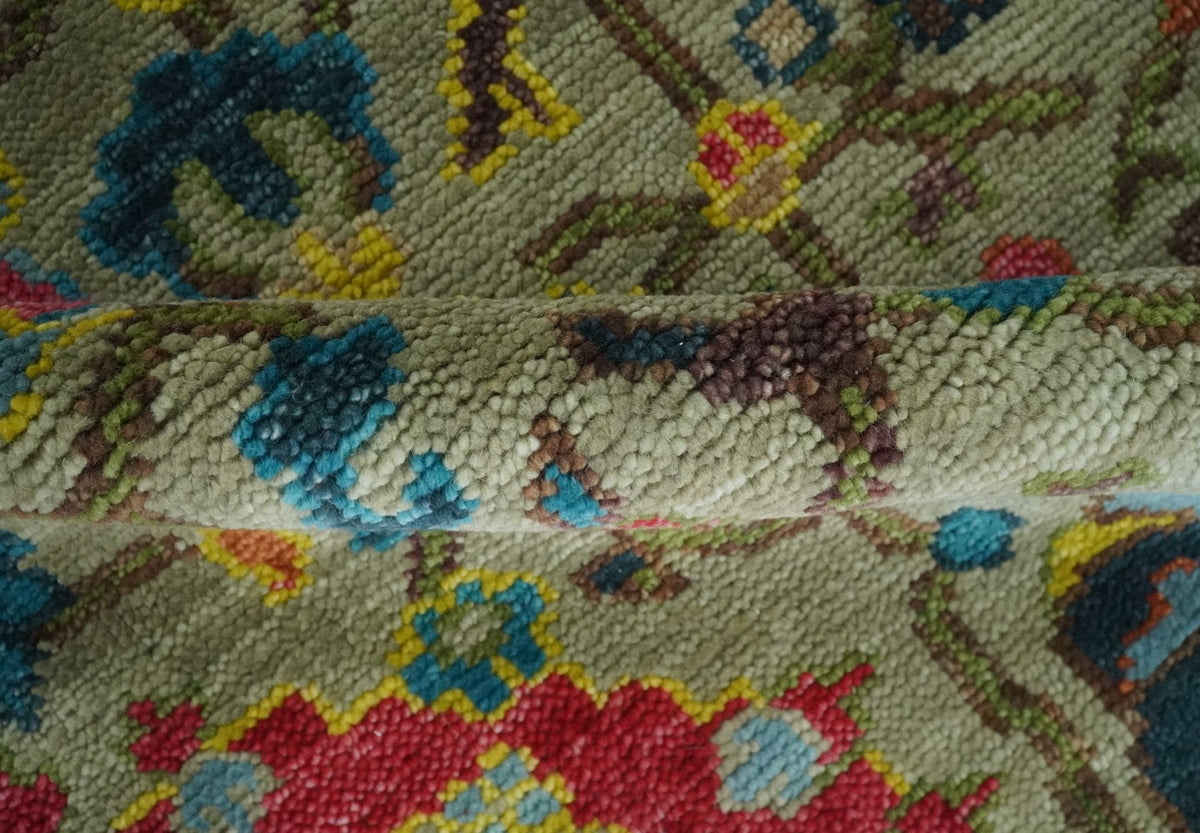 Colorful Oushak Traditional Hand knotted Custom Made wool Area Rug.