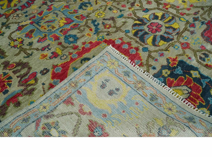 Colorful Oushak Traditional Hand knotted Custom Made wool Area Rug.