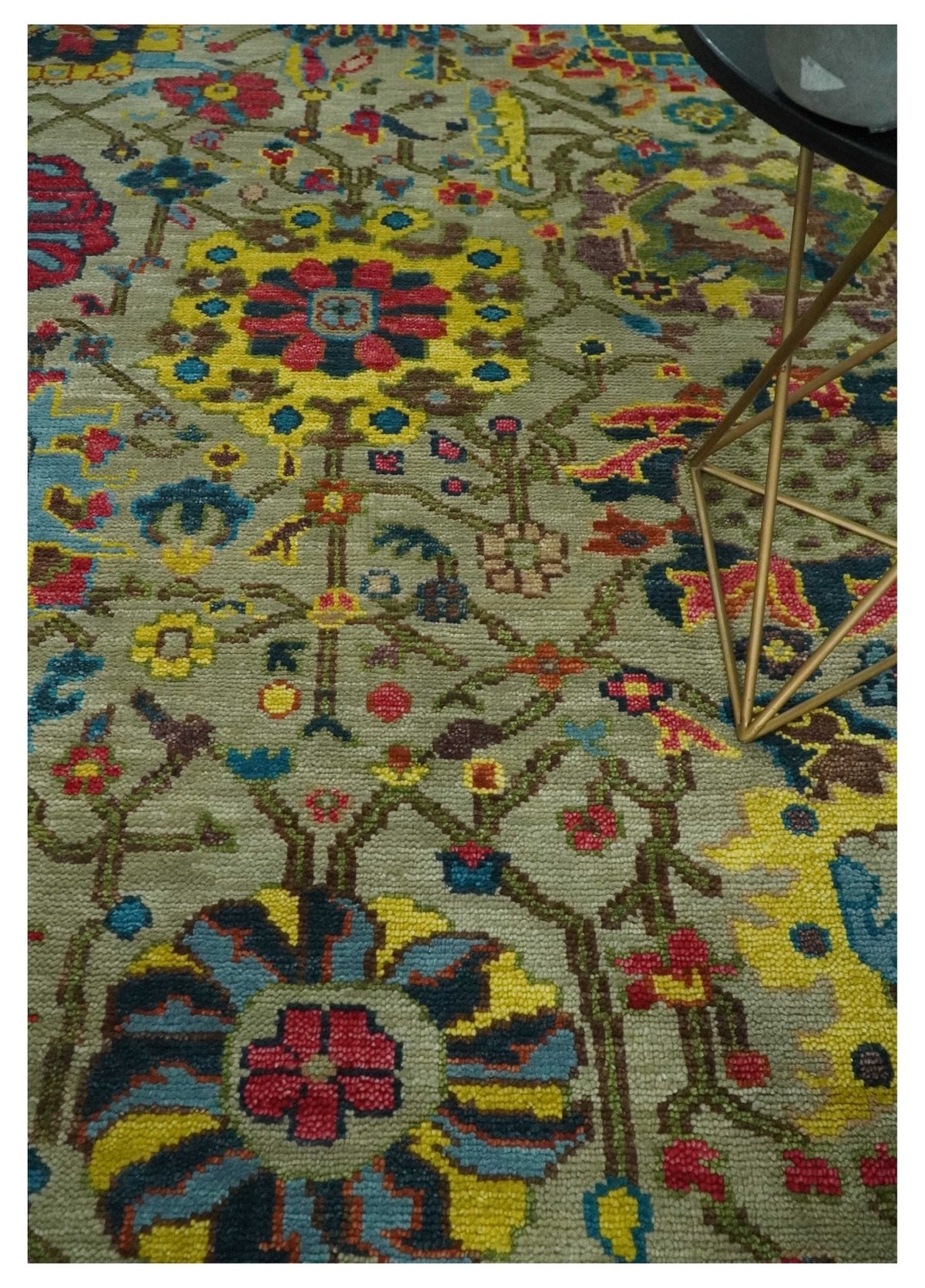Colorful Oushak Traditional Hand knotted Custom Made wool Area Rug.