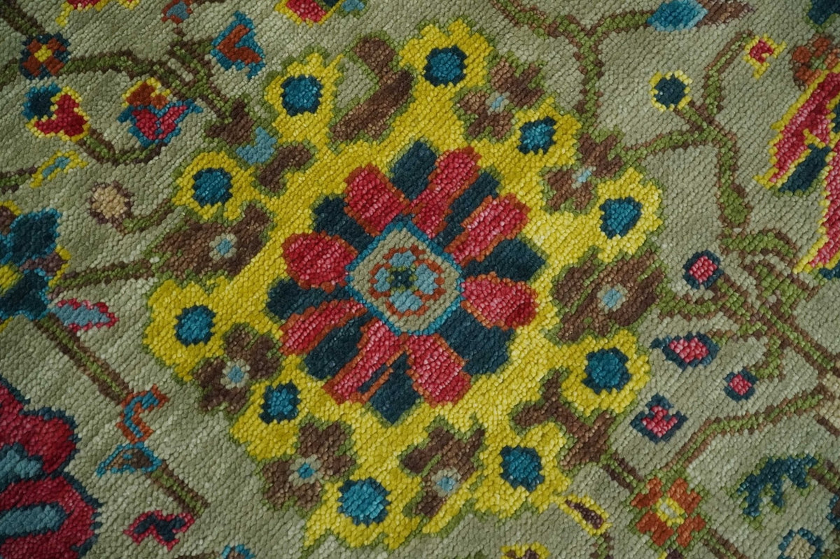 Colorful Oushak Traditional Hand knotted Custom Made wool Area Rug.