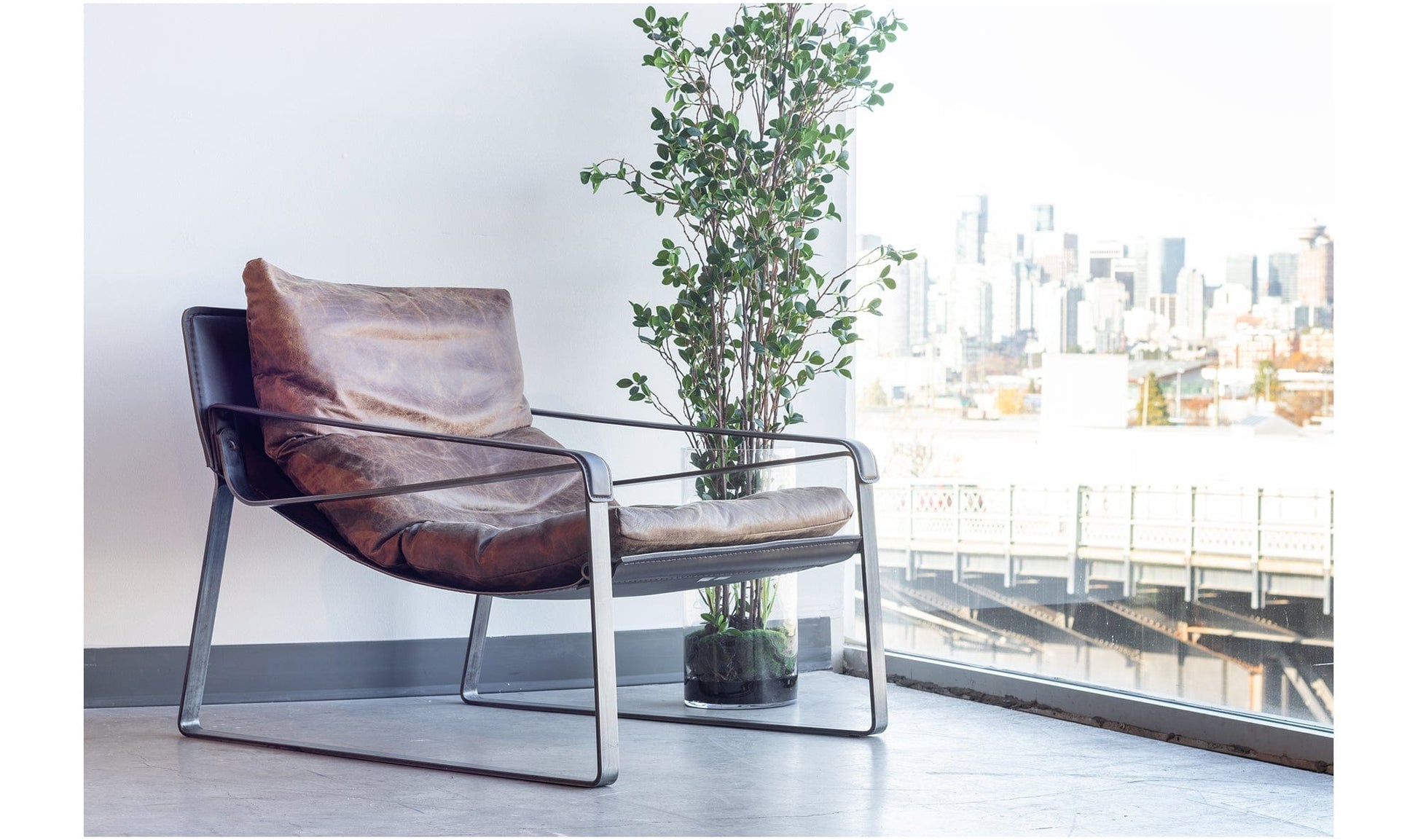 The Carpentry Shop Co. CONNOR CLUB CHAIR OPEN ROAD BROWN LEATHER CONNOR CLUB CHAIR OPEN ROAD BROWN LEATHER