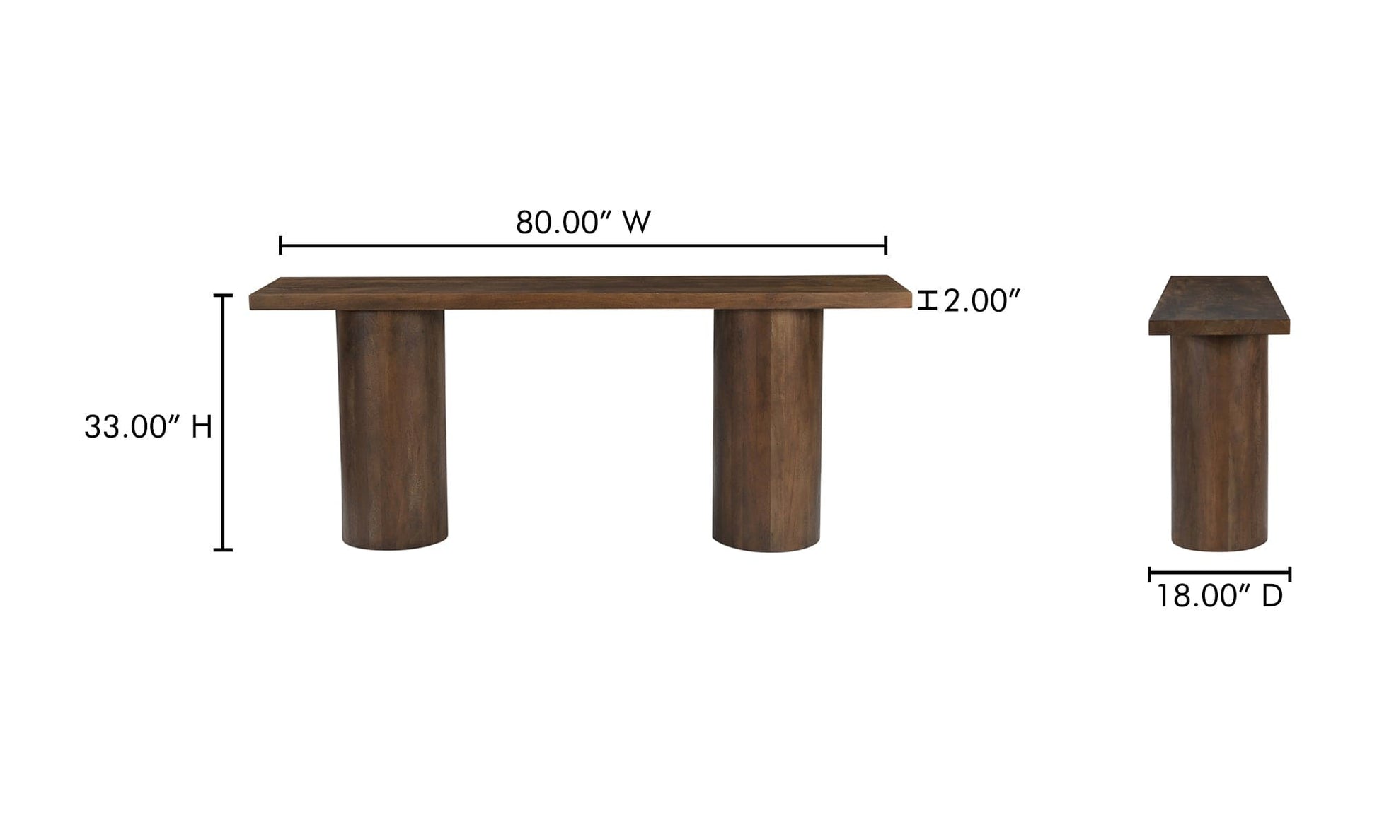 Moe's Home Collection Consoles Hadley Console Table Warm Brown Hadley Console Table Warm Brown