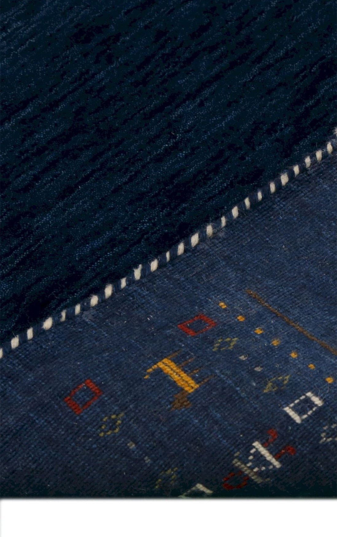 Contemporary Blue Design Hand Loomed Wool Area Rug.