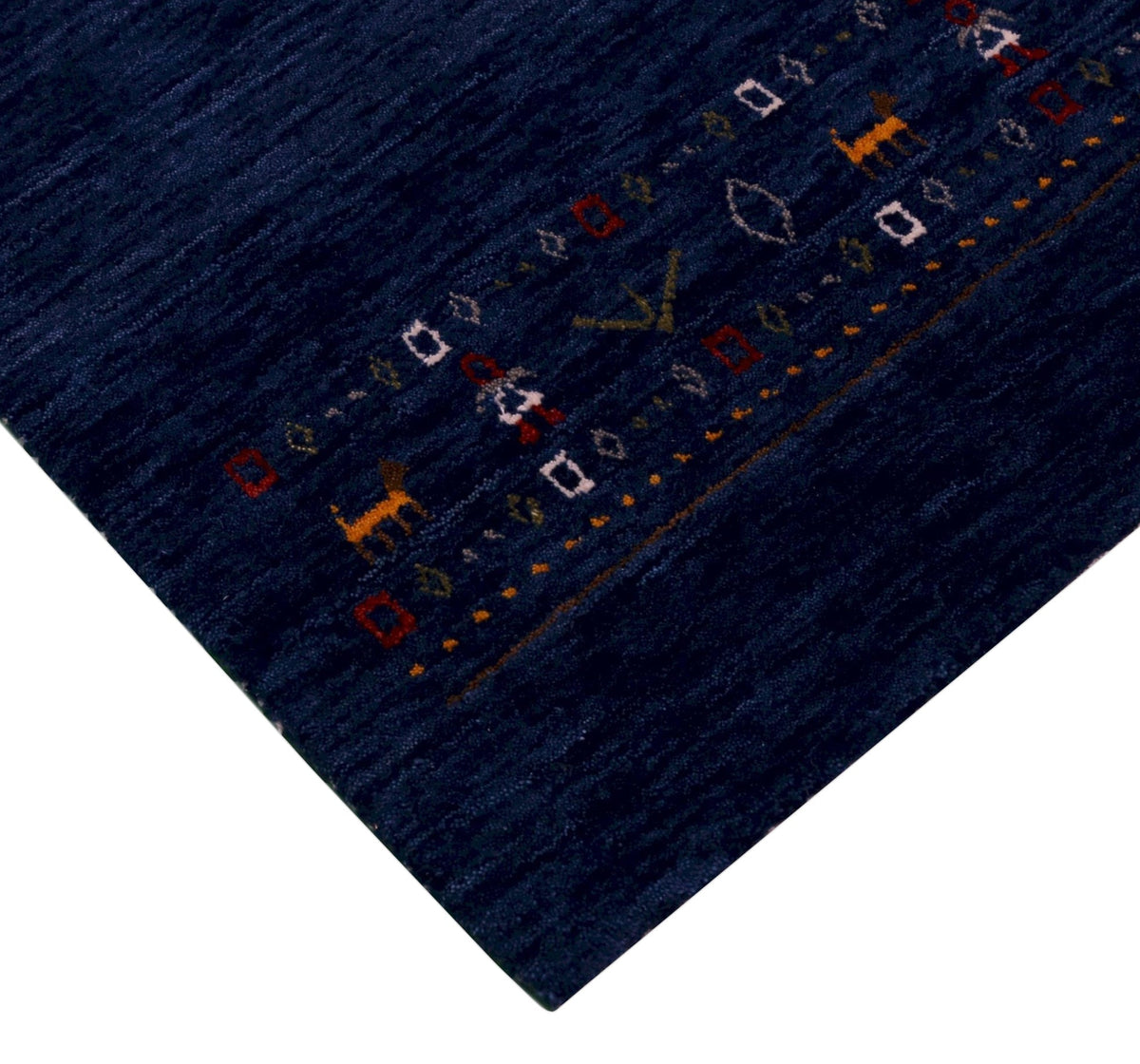 Contemporary Blue Design Hand Loomed Wool Area Rug.