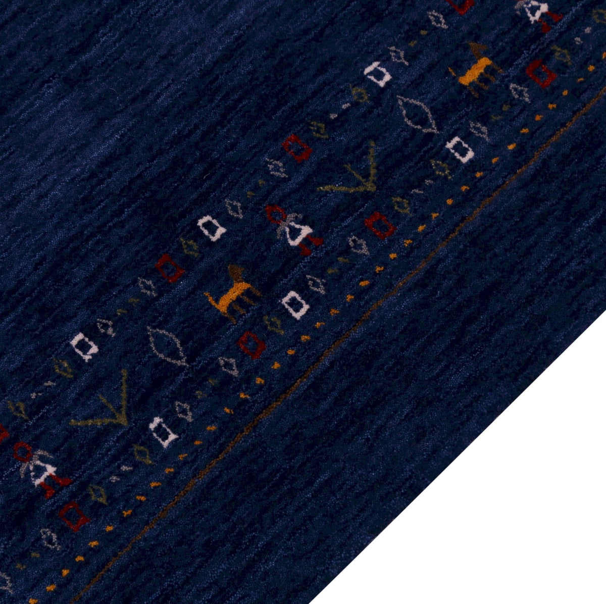Contemporary Blue Design Hand Loomed Wool Area Rug.