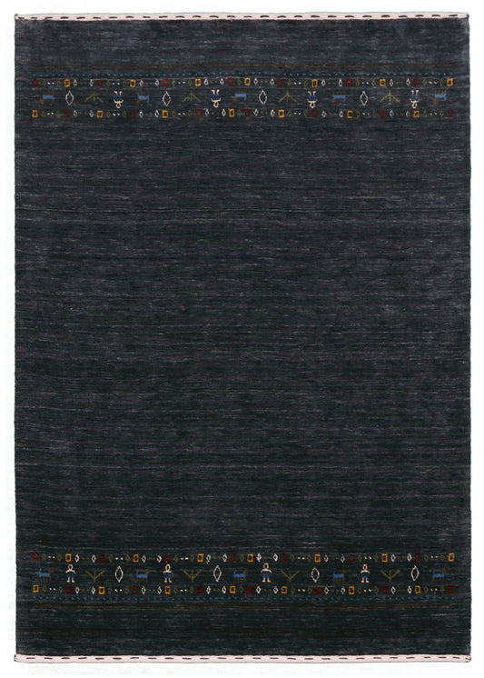 Contemporary Design Charcoal Hand Loomed Wool Area Rug.