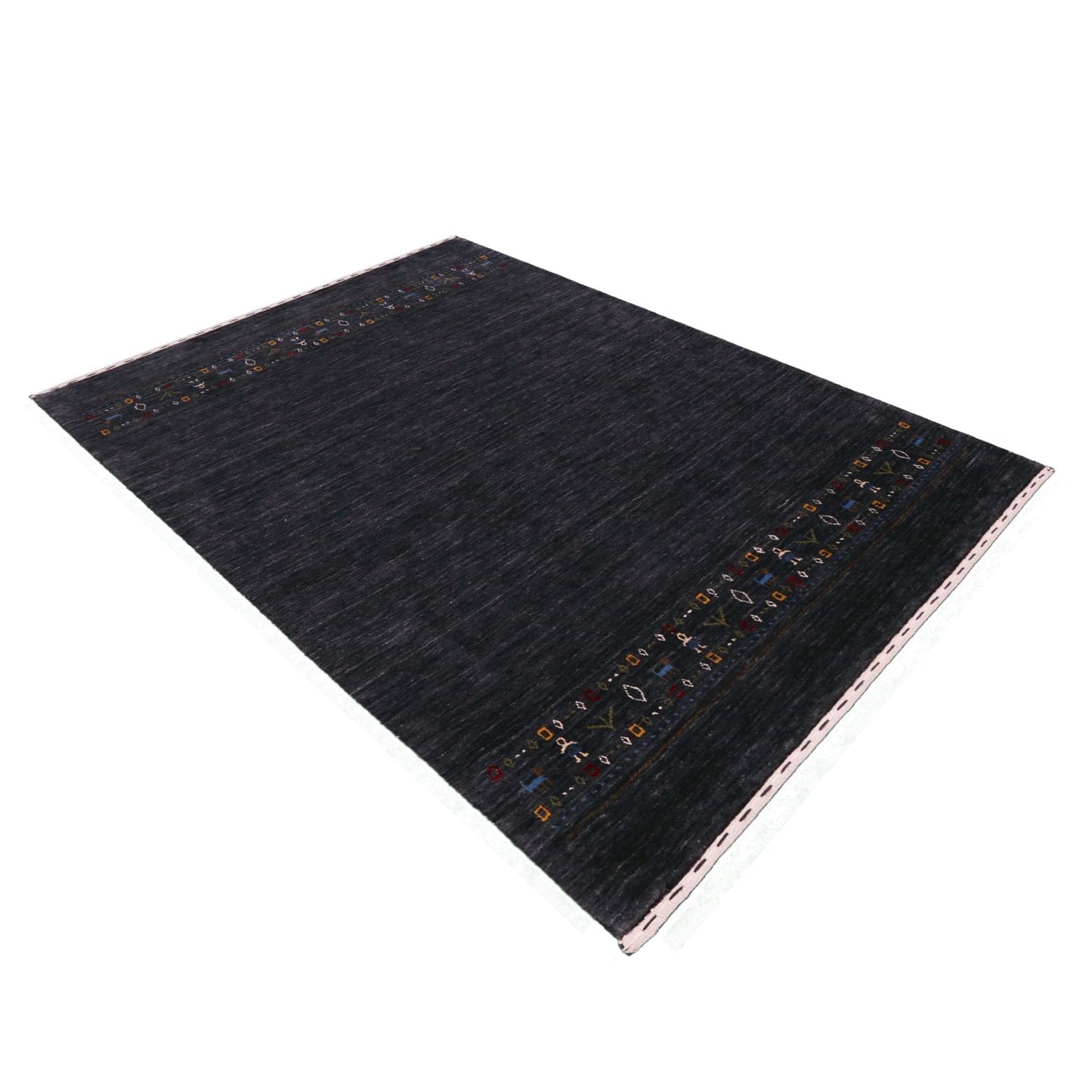 Contemporary Design Charcoal Hand Loomed Wool Area Rug.