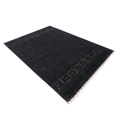 Contemporary Design Charcoal Hand Loomed Wool Area Rug.