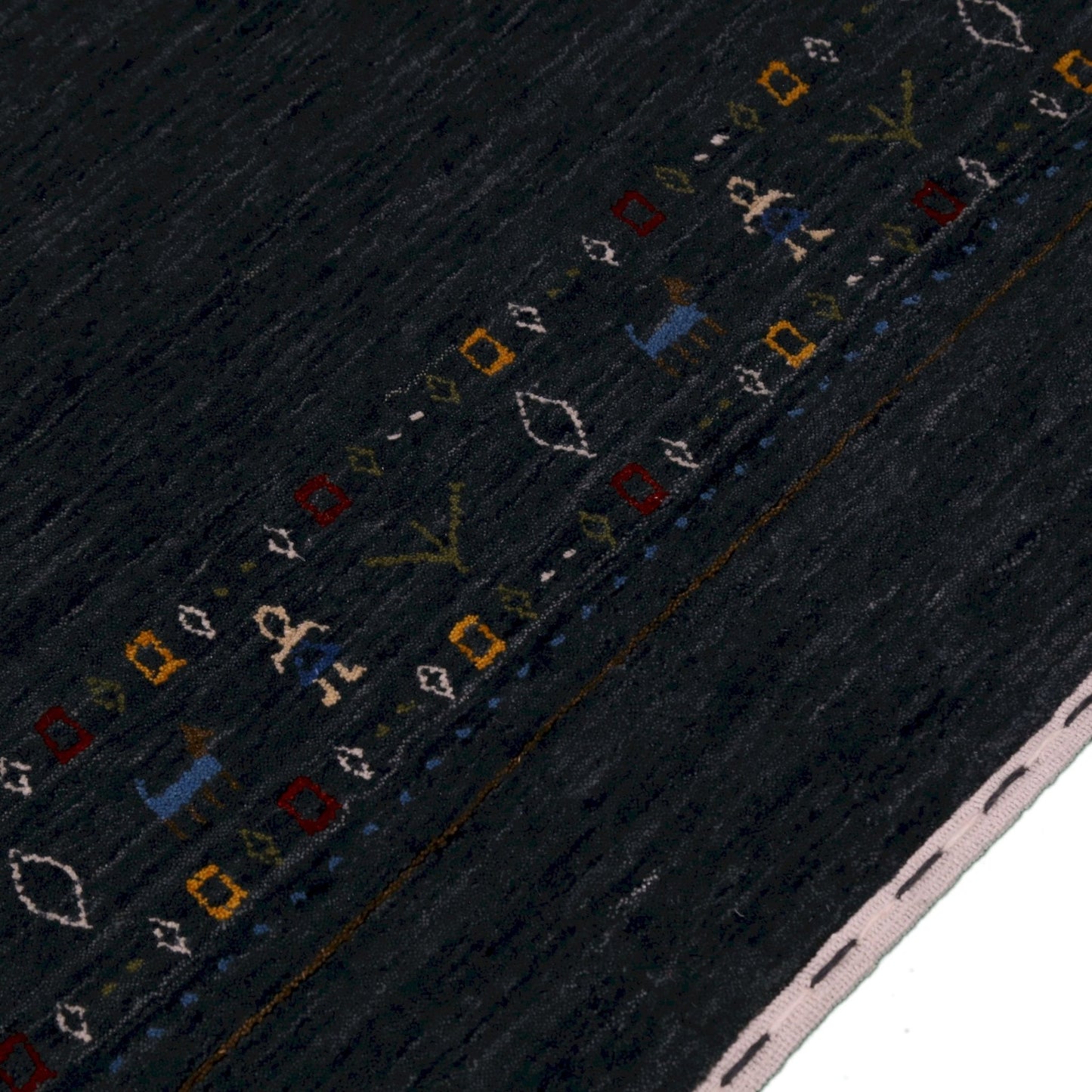 Contemporary Design Charcoal Hand Loomed Wool Area Rug.