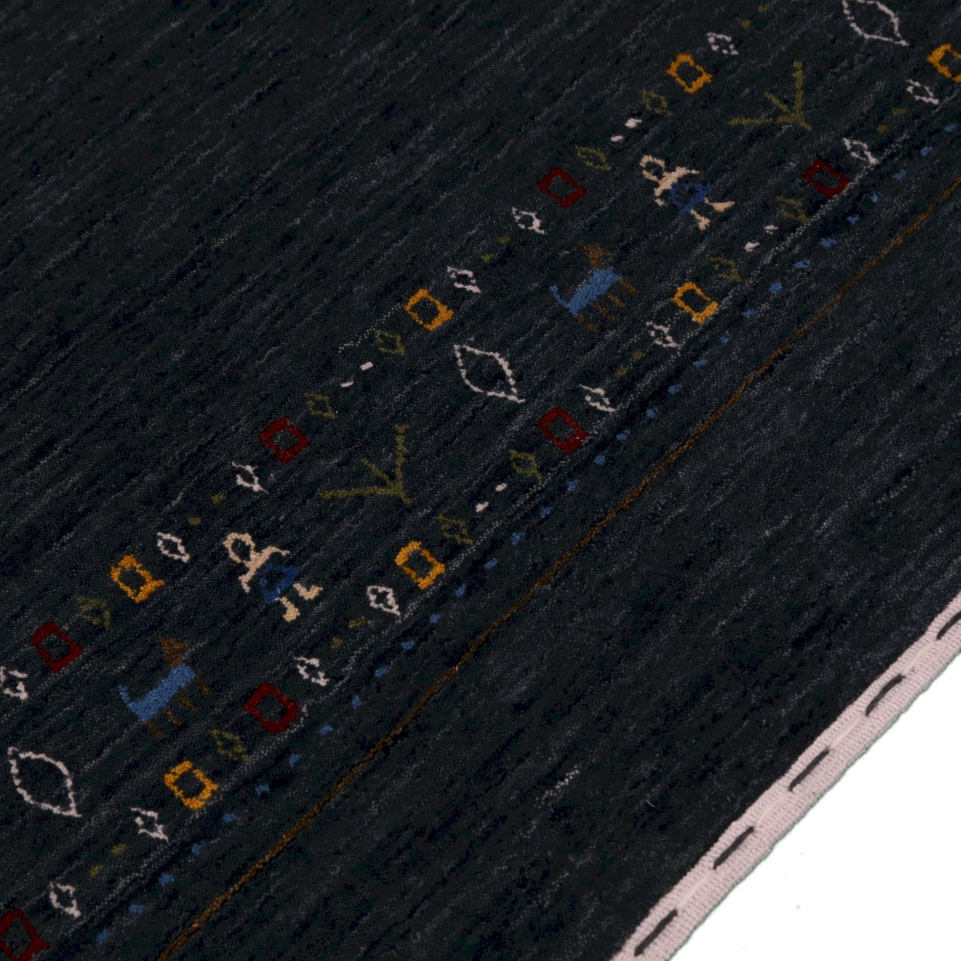 Contemporary Design Charcoal Hand Loomed Wool Area Rug.