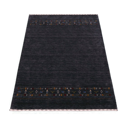 Contemporary Design Charcoal Hand Loomed Wool Area Rug.