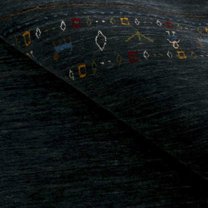 Contemporary Design Charcoal Hand Loomed Wool Area Rug.