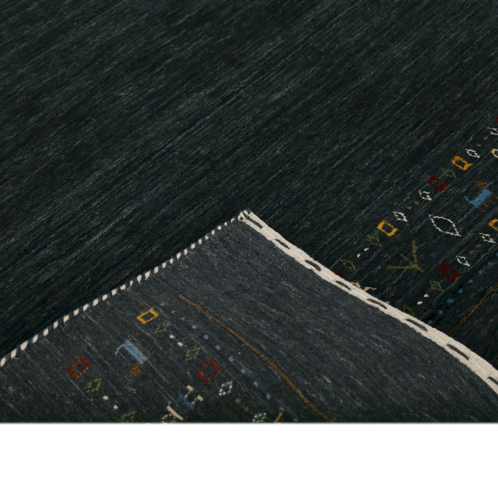 Contemporary Design Charcoal Hand Loomed Wool Area Rug.
