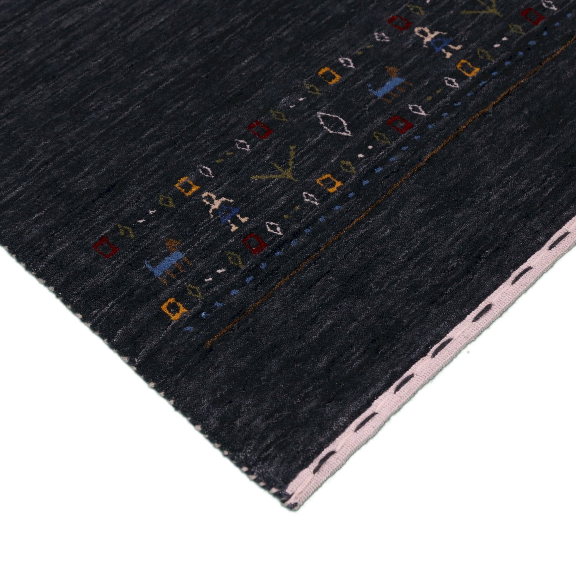 Contemporary Design Charcoal Hand Loomed Wool Area Rug.