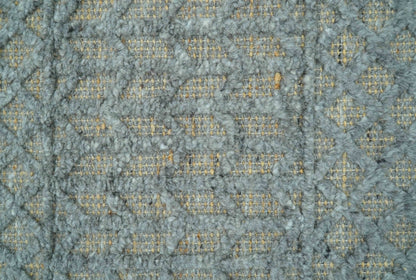 Contemporary Design Gray Hand Knotted Wool Area Rug.