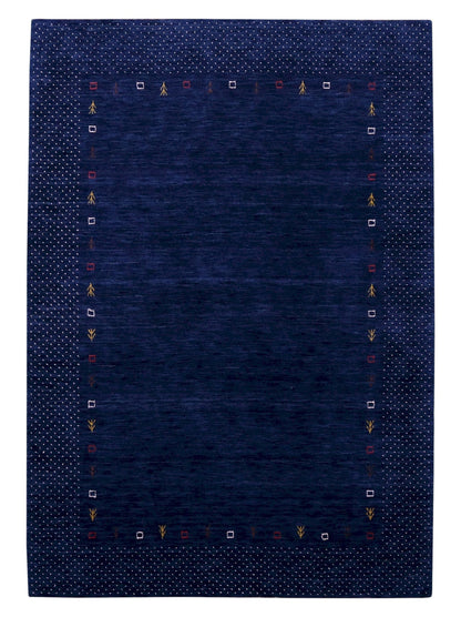 Contemporary Gabbeh Border Design Hand Loomed Wool Area Rug.