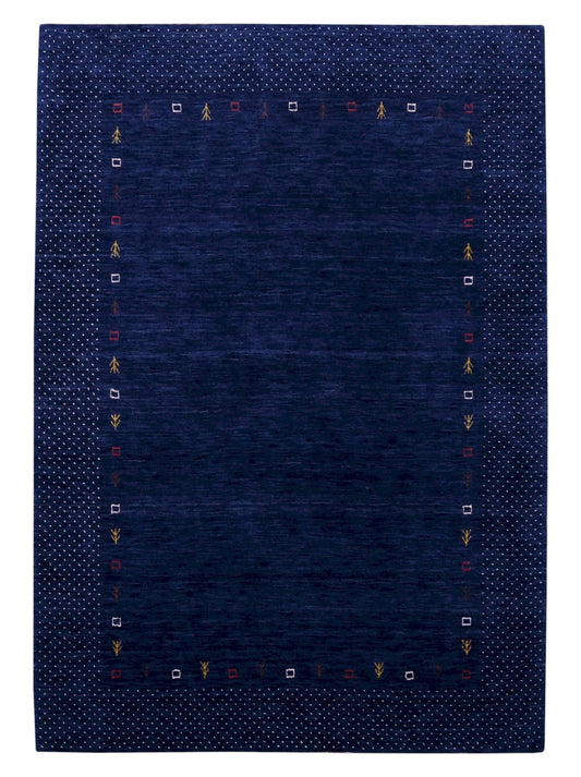 Contemporary Gabbeh Border Design Hand Loomed Wool Area Rug.
