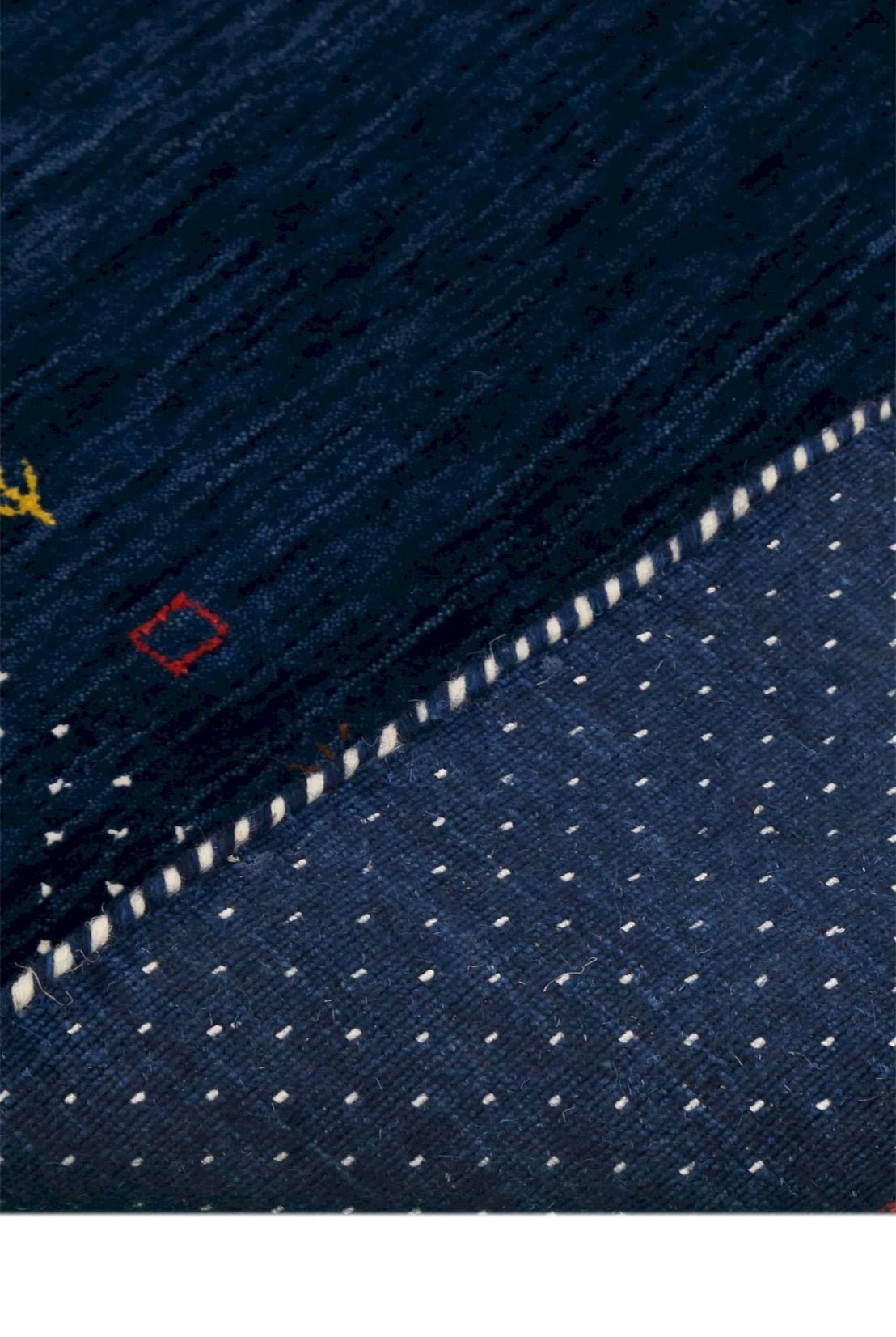 Contemporary Gabbeh Border Design Hand Loomed Wool Area Rug.