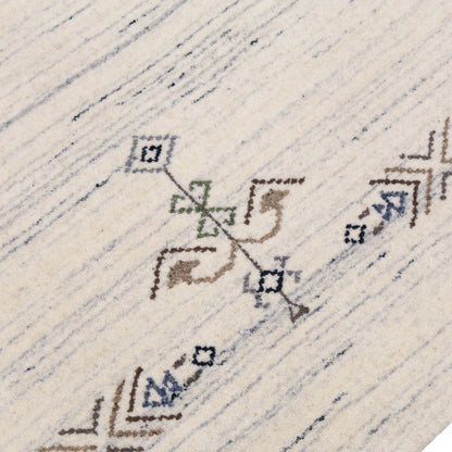 Contemporary Ivory Design Hand Loomed Wool Rug.