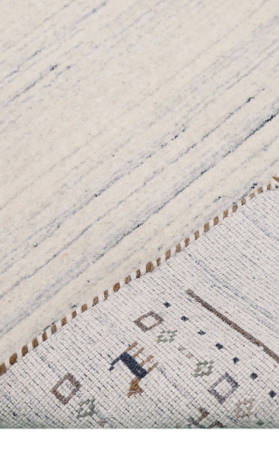 Contemporary Ivory Design Hand Loomed Wool Rug.